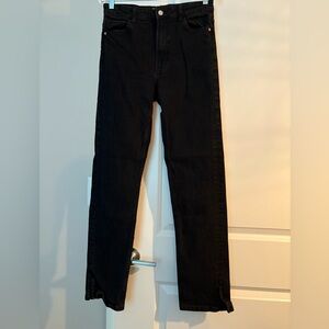 Bershka Women's Black Straight Leg Jeans